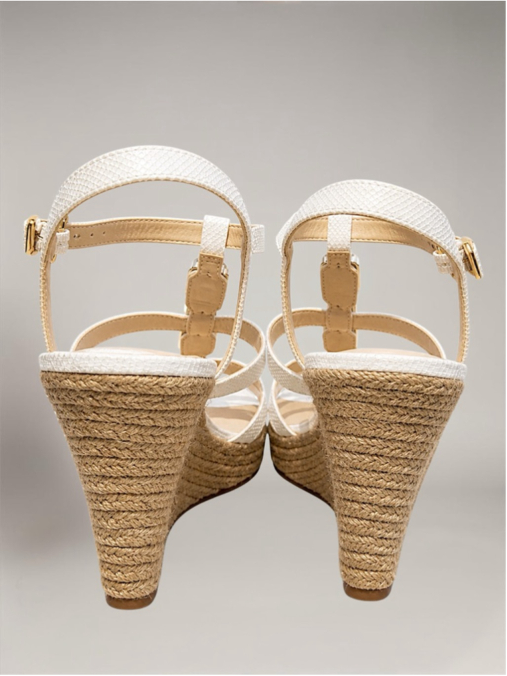 Kelly & Katie Rachel White Jeweled Wedge Sandals – Size 8 - Picture 8 of 11